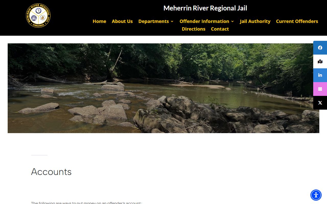 Brunswick County inmate account and commissary deposit records