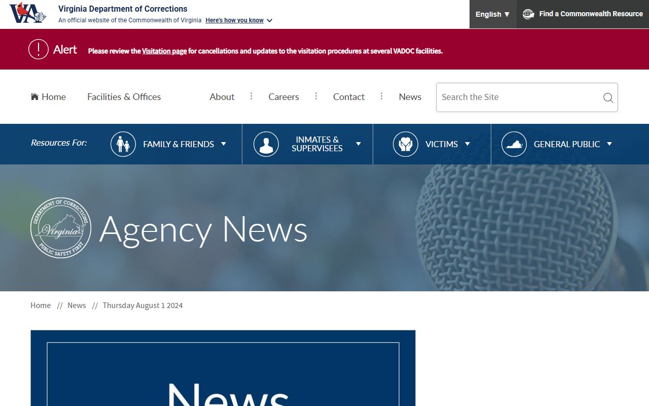 Lawrenceville Correctional Center VADOC state takeover inmate records update