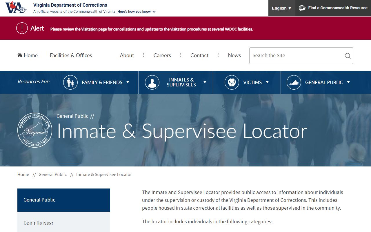 Lawrenceville Correctional Center VADOC inmate locator search fields